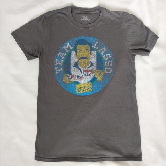 Ted Lasso mens Believe gray T shirt S - Picture 3 of 3